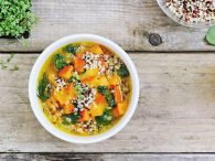Sgranotte con zuppa di Quinoa